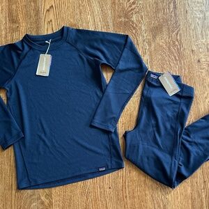 NWT Patagonia Kids Capilene Crew Shirt and Bottoms, Set